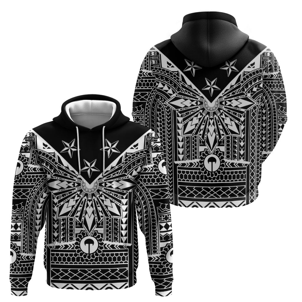 Black Philippines Sun Star Zip Hoodie Igorot Tribal Inspiration