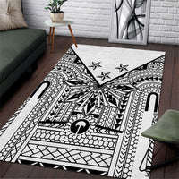 White Philippines Sun Star Area Rug Igorot Tribal Inspiration
