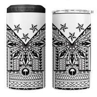 White Philippines Sun Star 4 in 1 Can Cooler Tumbler Igorot Tribal Inspiration