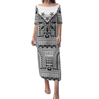 White Philippines Sun Star Family Matching Puletasi and Hawaiian Shirt Igorot Tribal Inspiration LT05 Mom's Dress White - Polynesian Pride