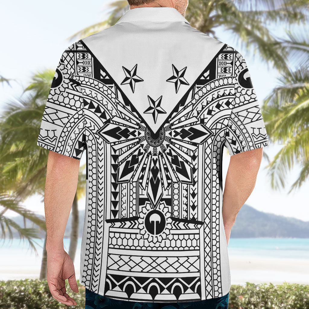 White Philippines Sun Star Hawaiian Shirt Igorot Tribal Inspiration