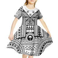 White Philippines Sun Star Kid Short Sleeve Dress Igorot Tribal Inspiration