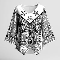 White Philippines Sun Star Kimono Sleeve Blouse Igorot Tribal Inspiration LT05 Female White - Polynesian Pride