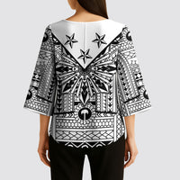 White Philippines Sun Star Kimono Sleeve Blouse Igorot Tribal Inspiration LT05 - Polynesian Pride