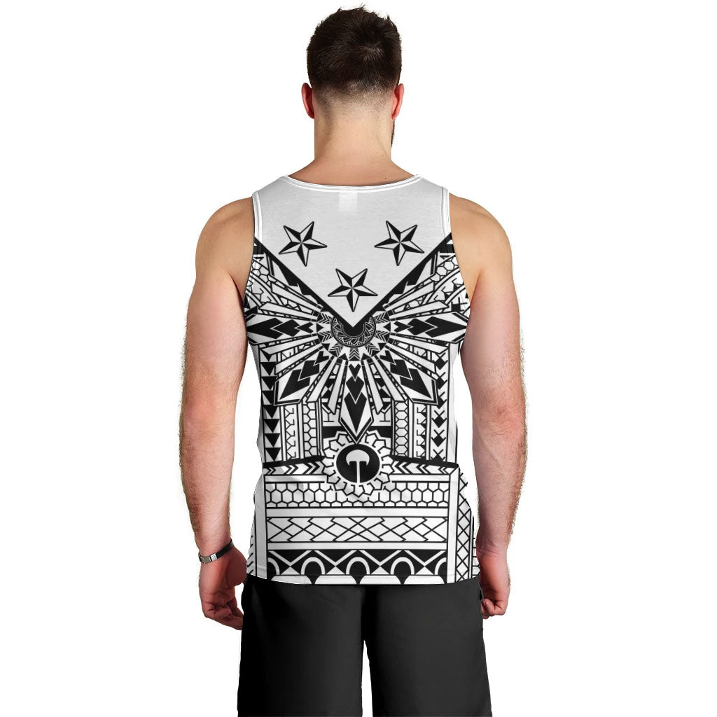 White Philippines Sun Star Men Tank Top Igorot Tribal Inspiration LT05 - Polynesian Pride