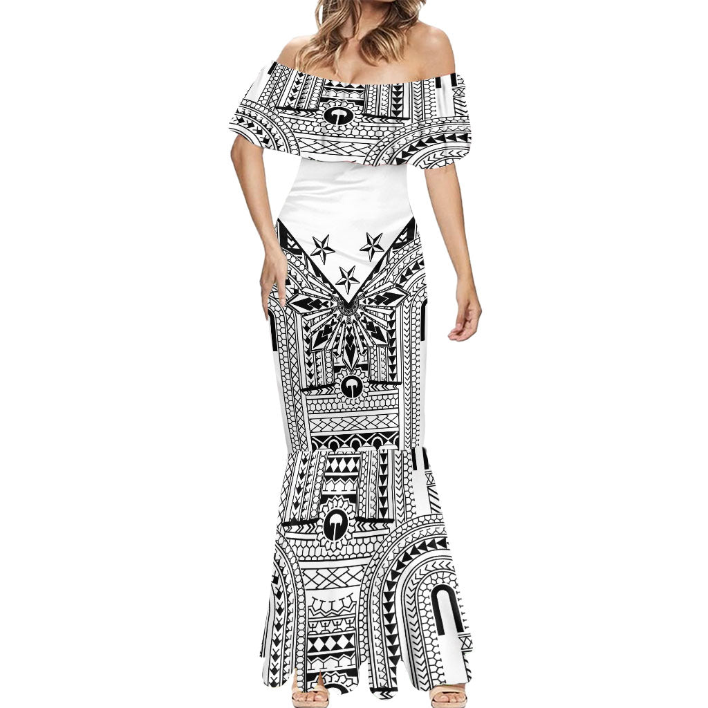 White Philippines Sun Star Mermaid Dress Igorot Tribal Inspiration LT05 - Polynesian Pride