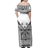 White Philippines Sun Star Off Shoulder Maxi Dress Igorot Tribal Inspiration LT05 - Polynesian Pride