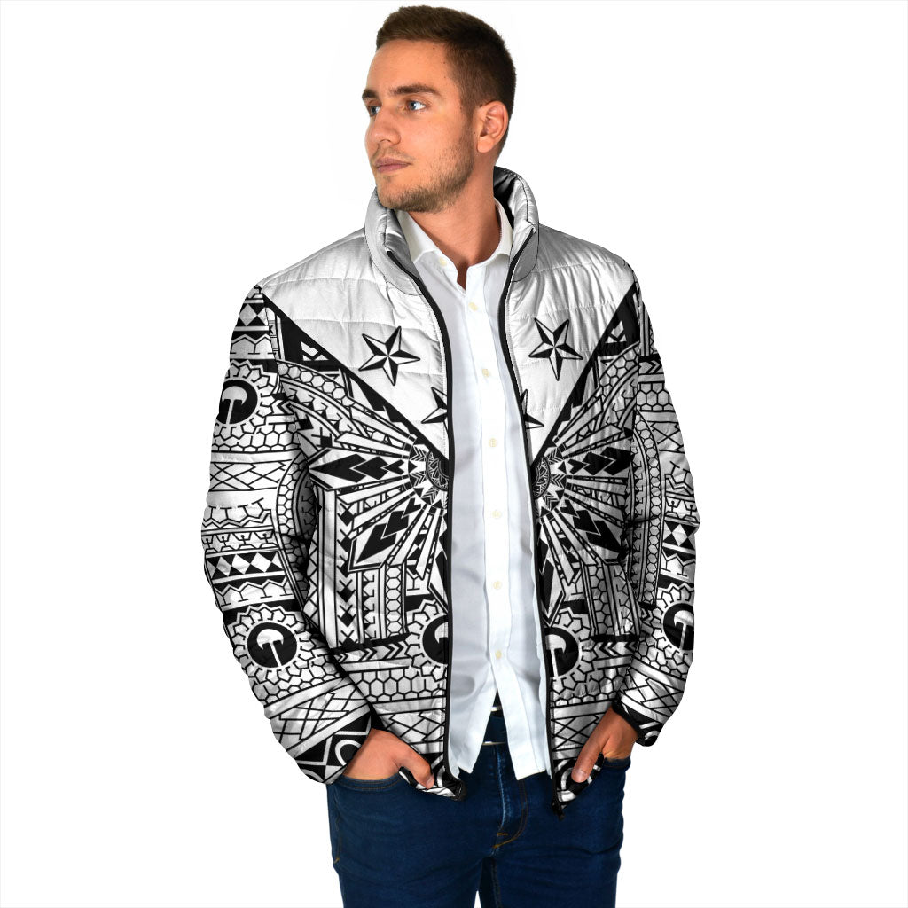 White Philippines Sun Star Padded Jacket Igorot Tribal Inspiration