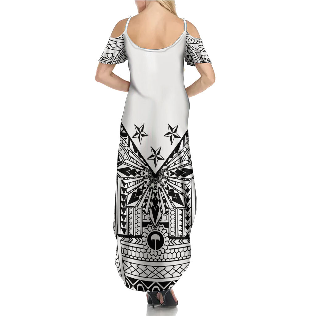 White Philippines Sun Star Summer Maxi Dress Igorot Tribal Inspiration