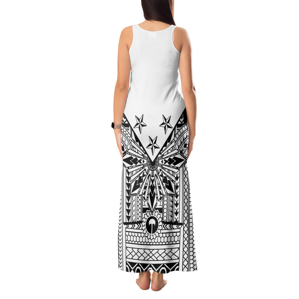 White Philippines Sun Star Tank Maxi Dress Igorot Tribal Inspiration