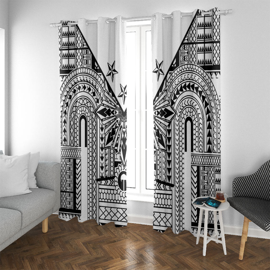 White Philippines Sun Star Window Curtain Igorot Tribal Inspiration