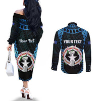 Personalized Northern Mariana Islands 78th Liberation Day Couples Matching Off The Shoulder Long Sleeve Dress and Long Sleeve Button Shirt LT05 - Polynesian Pride