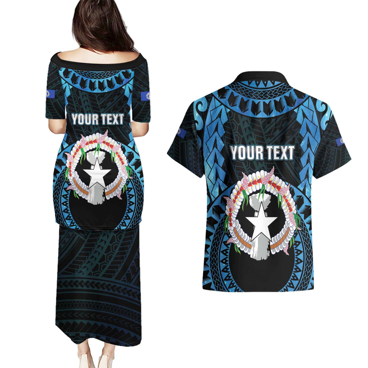 Personalized Northern Mariana Islands 78th Liberation Day Couples Matching Puletasi and Hawaiian Shirt LT05 - Polynesian Pride