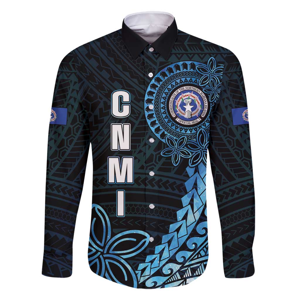Personalized Northern Mariana Islands 78th Liberation Day Family Matching Off Shoulder Short Dress and Hawaiian Shirt LT05 Dad's Shirt - Long Sleeve Blue - Polynesian Pride