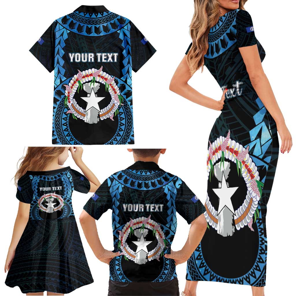 Personalized Northern Mariana Islands 78th Liberation Day Family Matching Short Sleeve Bodycon Dress and Hawaiian Shirt