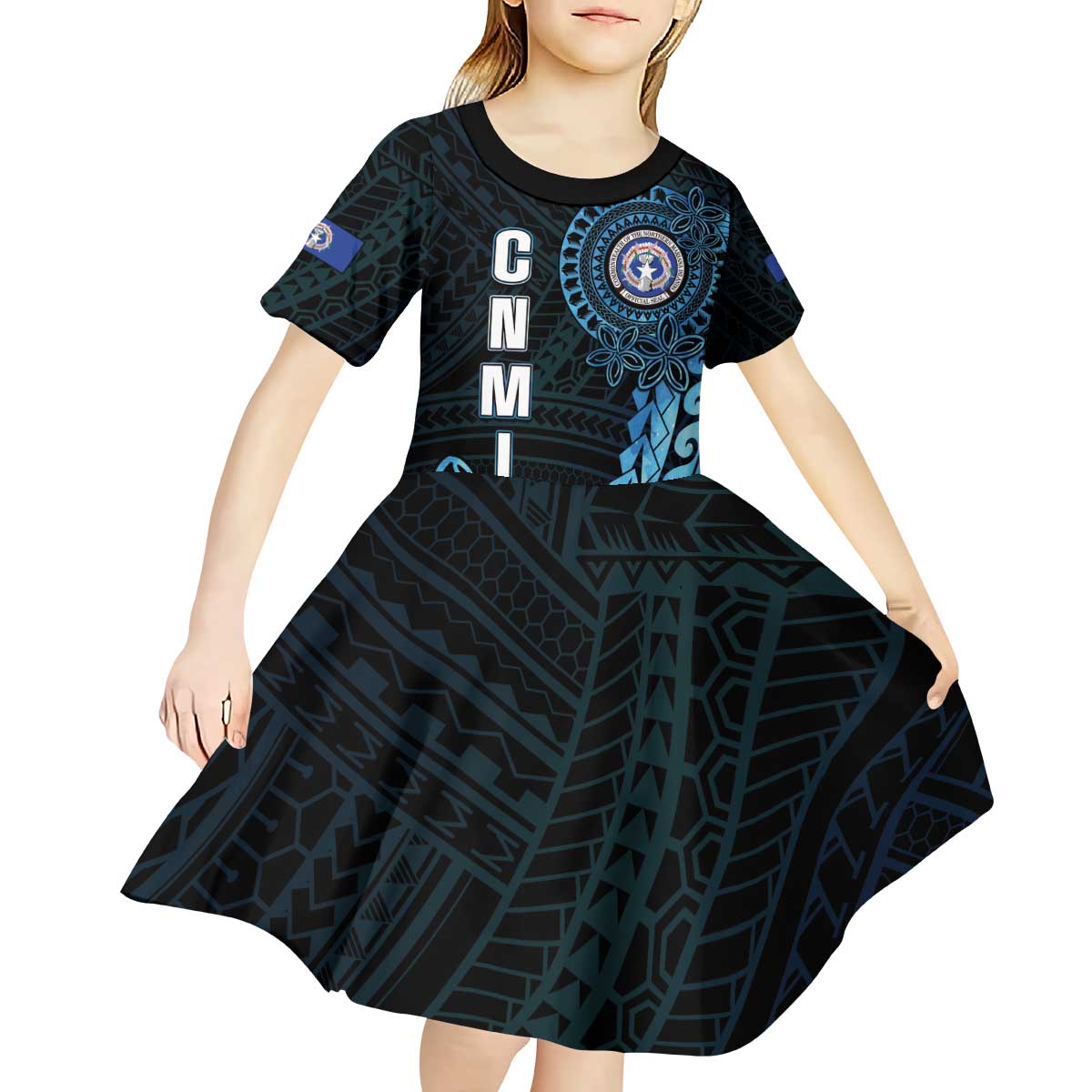 Personalized Northern Mariana Islands 78th Liberation Day Kid Short Sleeve Dress LT05 - Polynesian Pride