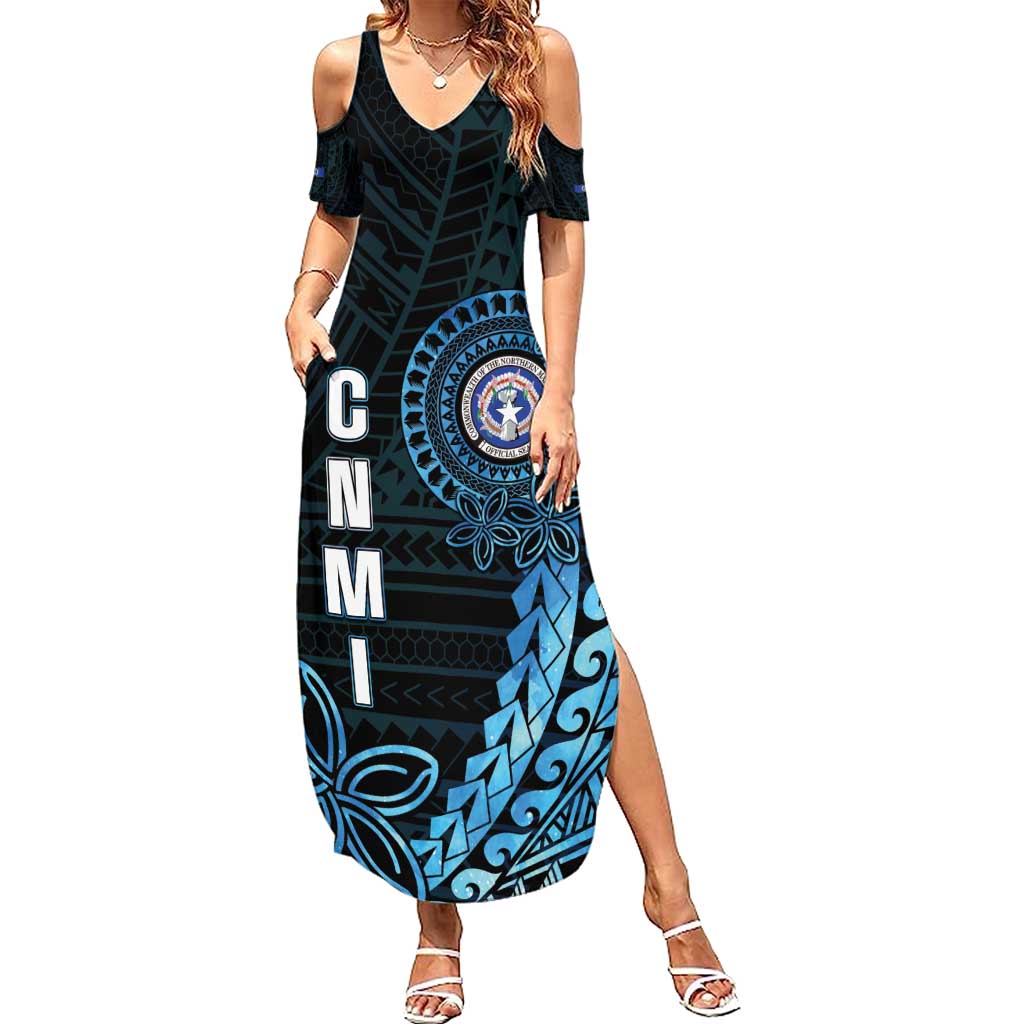 Personalized Northern Mariana Islands 78th Liberation Day Summer Maxi Dress LT05 Women Blue - Polynesian Pride