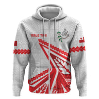 Custom Tonga Rugby 2024 Pacific Hoodie Go Ikale Tahi LT05 Zip Hoodie White - Polynesian Pride