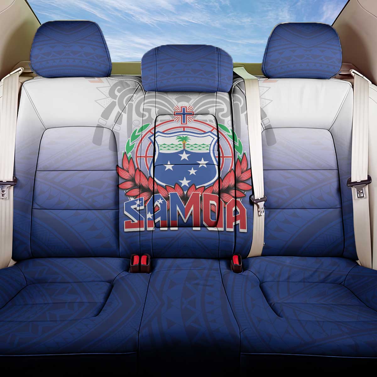 Samoa Rugby 2024 Pacific Back Car Seat Cover Go Manu Samoa