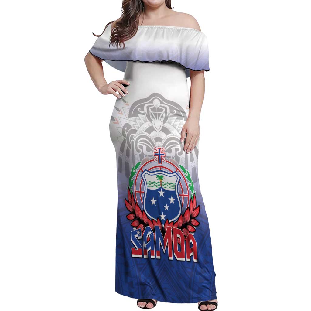 Custom Samoa Rugby 2024 Pacific Off Shoulder Maxi Dress Go Manu Samoa