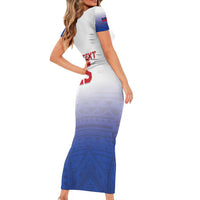 Custom Samoa Rugby 2024 Pacific Short Sleeve Bodycon Dress Go Manu Samoa LT05 - Polynesian Pride