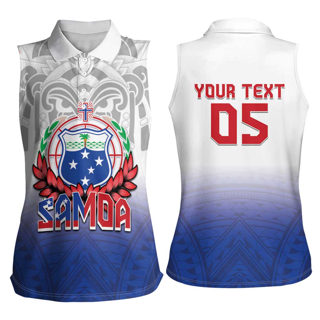 Custom Samoa Rugby 2024 Pacific Women Sleeveless Polo Shirt Go Manu Samoa