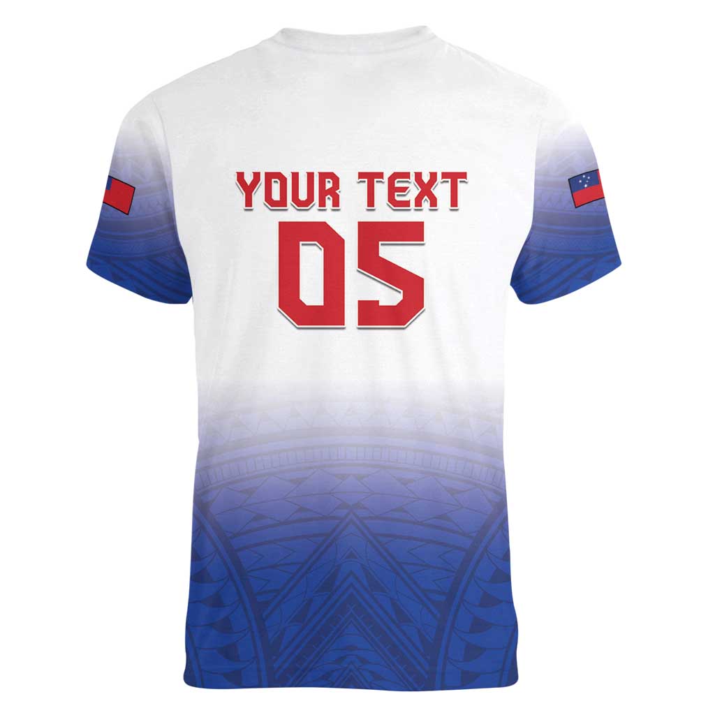 Custom Samoa Rugby 2024 Pacific Women V-Neck T-Shirt Go Manu Samoa LT05 - Polynesian Pride