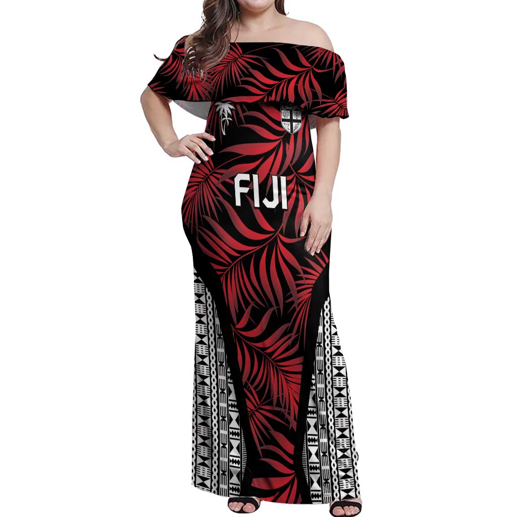 Custom Flying Fijians Rugby 2024 Pacific Off Shoulder Maxi Dress Go Fiji