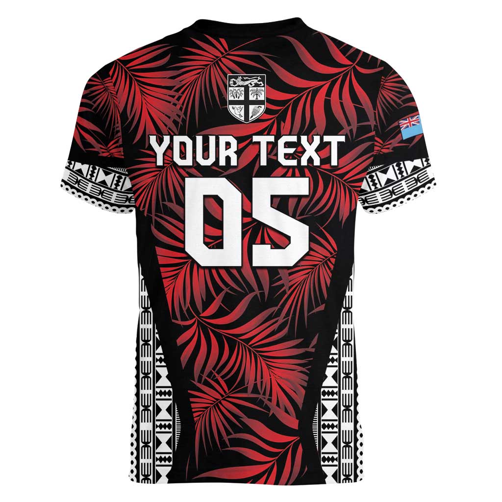 Custom Flying Fijians Rugby 2024 Pacific Women V-Neck T-Shirt Go Fiji LT05 - Polynesian Pride