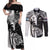 Custom New Zealand And Fiji Rugby 2024 Couples Matching Off Shoulder Maxi Dress and Long Sleeve Button Shirt Maori Kiwi With Fijian Palm Tree