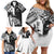 Custom New Zealand And Fiji Rugby 2024 Family Matching Off Shoulder Short Dress and Hawaiian Shirt Maori Kiwi With Fijian Palm Tree