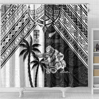 New Zealand And Fiji Rugby 2024 Shower Curtain Maori Kiwi With Fijian Palm Tree