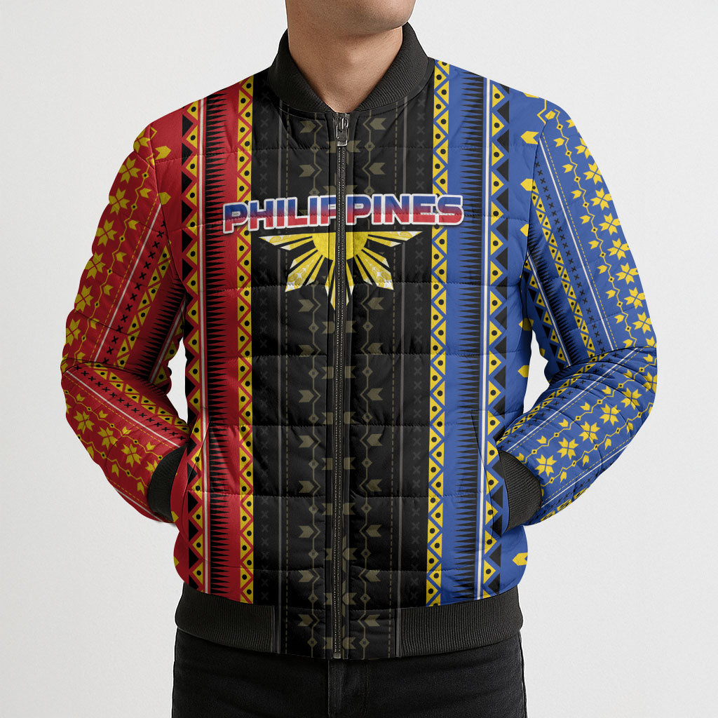Personalised Philippines Filipinos Bomber Puffer Jacket Igorot Tribal Inspiration Pattern Style