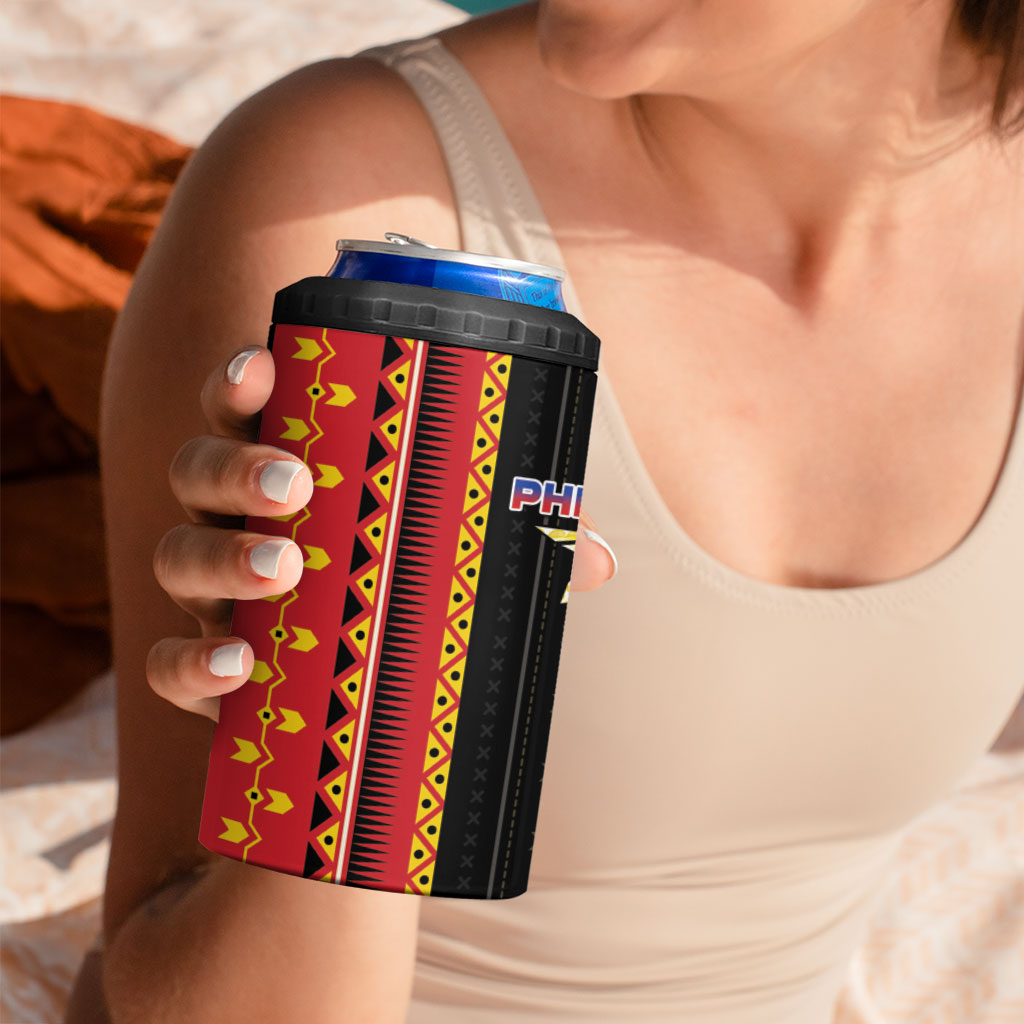Philippines Filipinos 4 in 1 Can Cooler Tumbler Igorot Tribal Inspiration Pattern Style