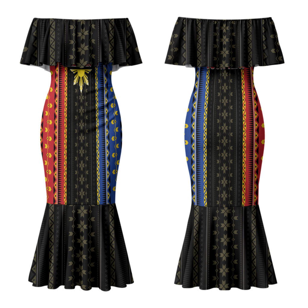 Personalised Philippines Filipinos Couples Matching Mermaid Dress and Hawaiian Shirt Igorot Tribal Inspiration Pattern Style