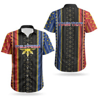 Personalised Philippines Filipinos Couples Matching Off Shoulder Short Dress and Hawaiian Shirt Igorot Tribal Inspiration Pattern Style
