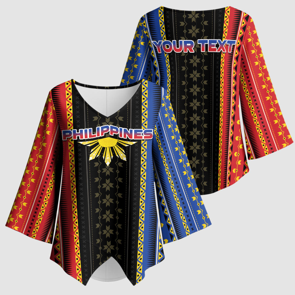 Personalised Philippines Filipinos Kimono Sleeve Blouse Igorot Tribal Inspiration Pattern Style