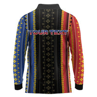 Personalised Philippines Filipinos Long Sleeve Polo Shirt Igorot Tribal Inspiration Pattern Style