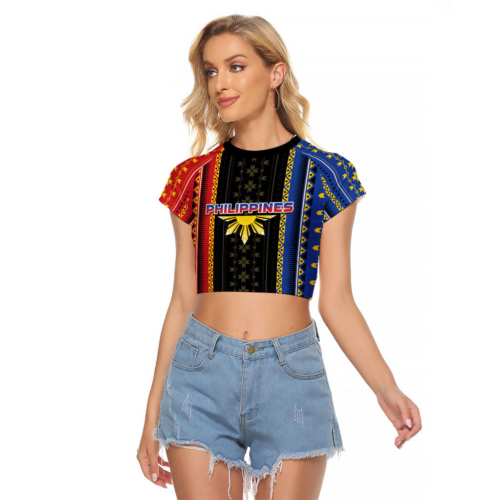 Personalised Philippines Filipinos Raglan Cropped T Shirt Igorot Tribal Inspiration Pattern Style