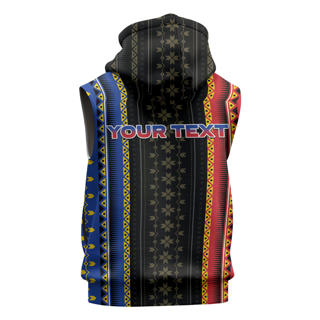 Personalised Philippines Filipinos Sleeveless Zip Hoodie Igorot Tribal Inspiration Pattern Style