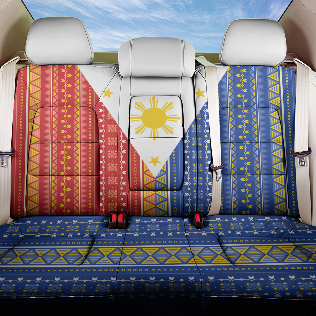 Philippines Sun Back Car Seat Cover Igorot Tribal Inspiration