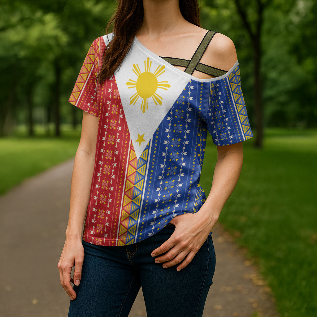 Philippines Sun Cross Shoulder Shirt Igorot Tribal Inspiration