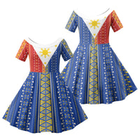 Philippines Sun Family Matching Mermaid Dress and Hawaiian Shirt Igorot Tribal Inspiration