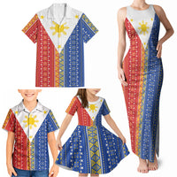 Philippines Sun Family Matching Tank Maxi Dress and Hawaiian Shirt Igorot Tribal Inspiration