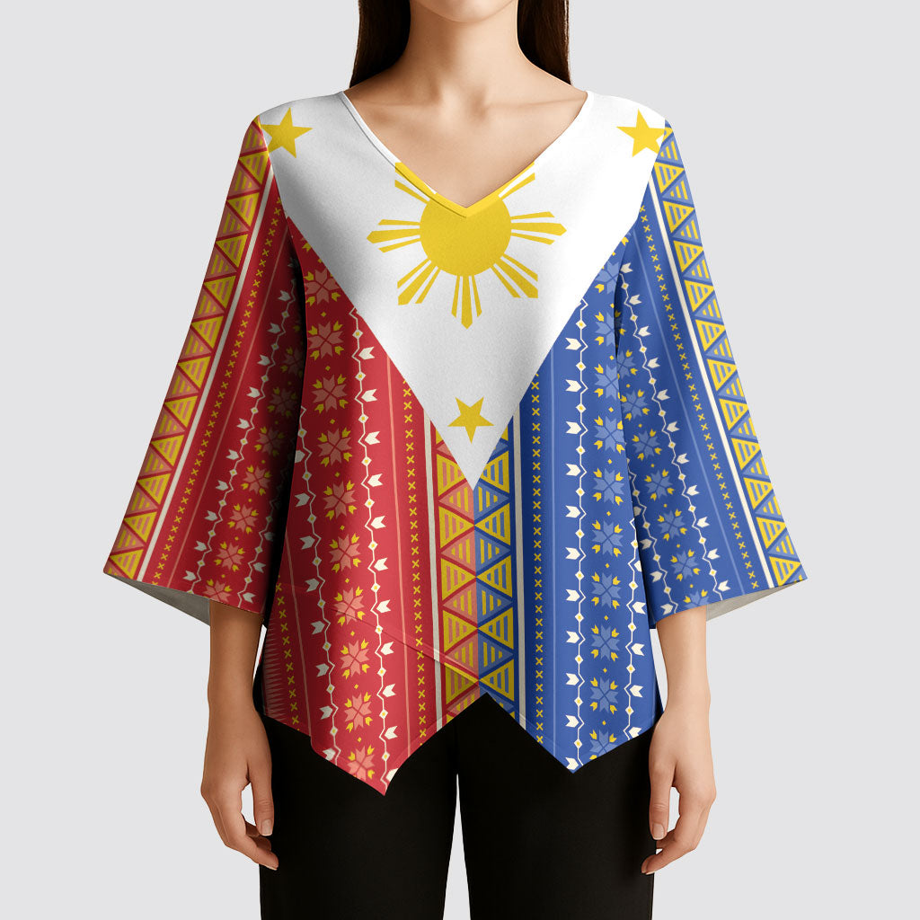 Philippines Sun Kimono Sleeve Blouse Igorot Tribal Inspiration