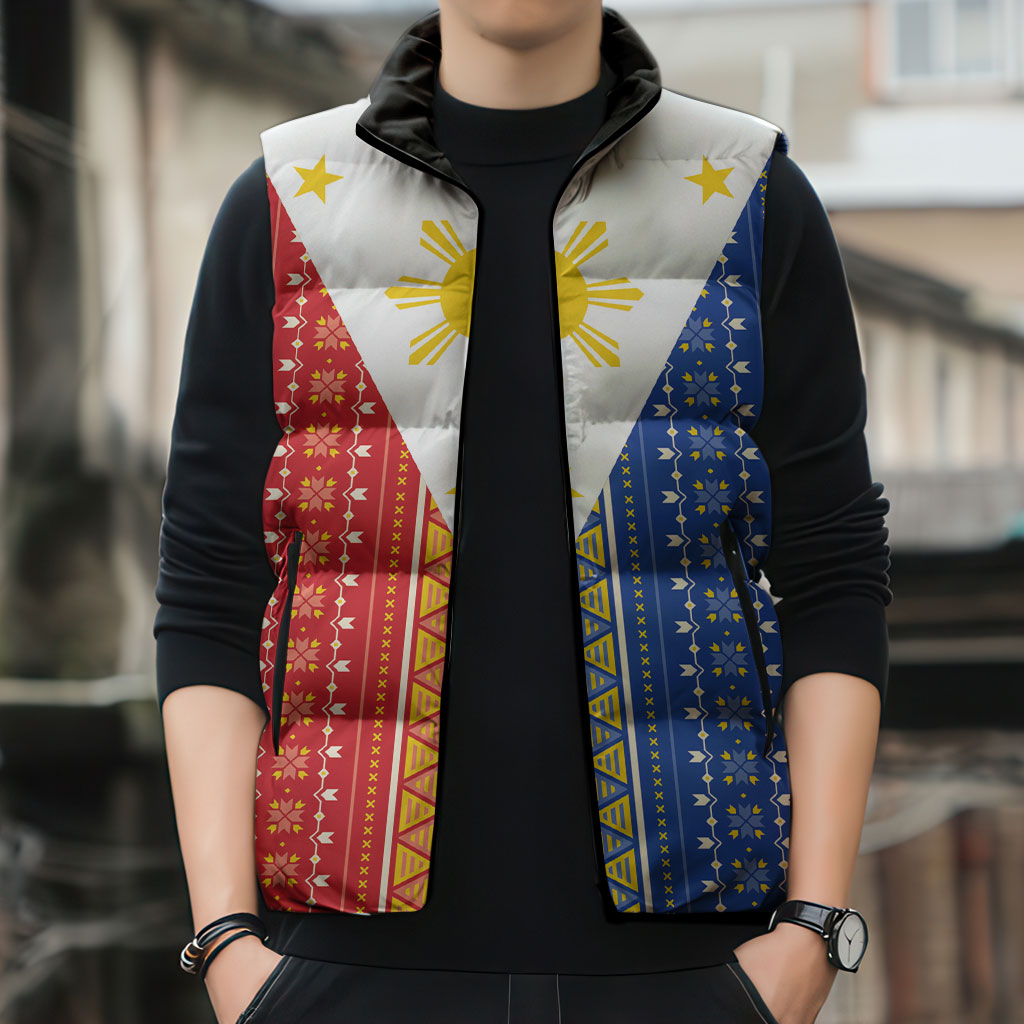Philippines Sun Sleeveless Puffer Jacket Igorot Tribal Inspiration