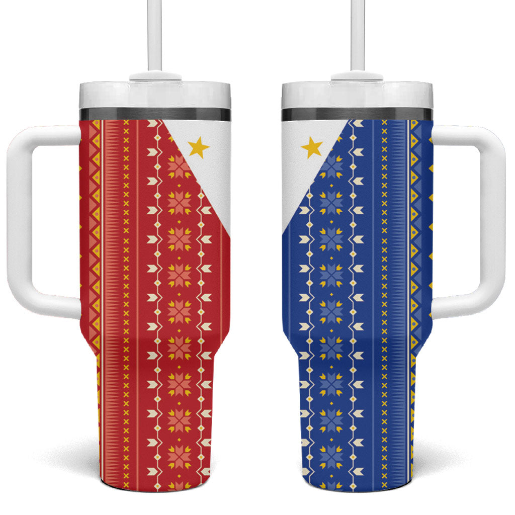 Philippines Sun Tumbler With Handle Igorot Tribal Inspiration