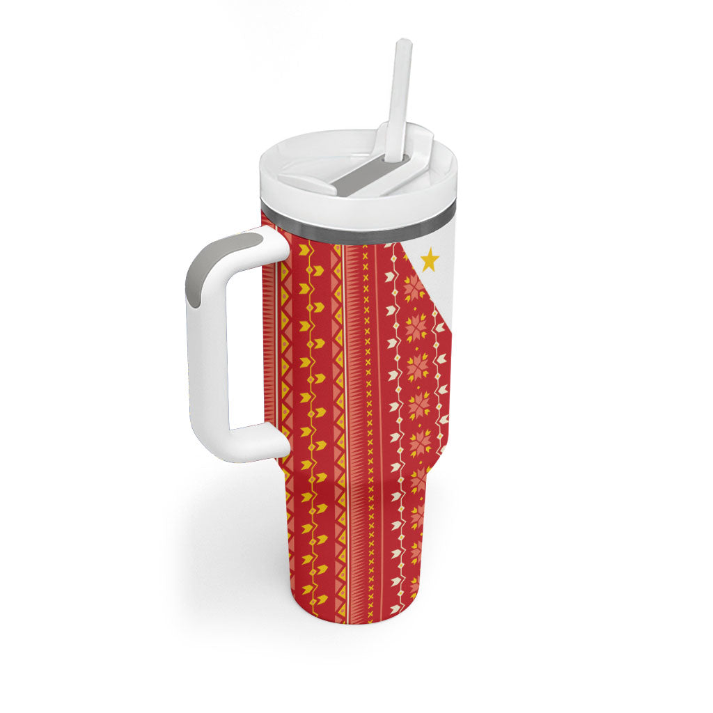 Philippines Sun Tumbler With Handle Igorot Tribal Inspiration