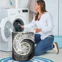 Piko Hawaii Laundry Basket Polynesian Pattern With Maile Pikake Honohono Lei
