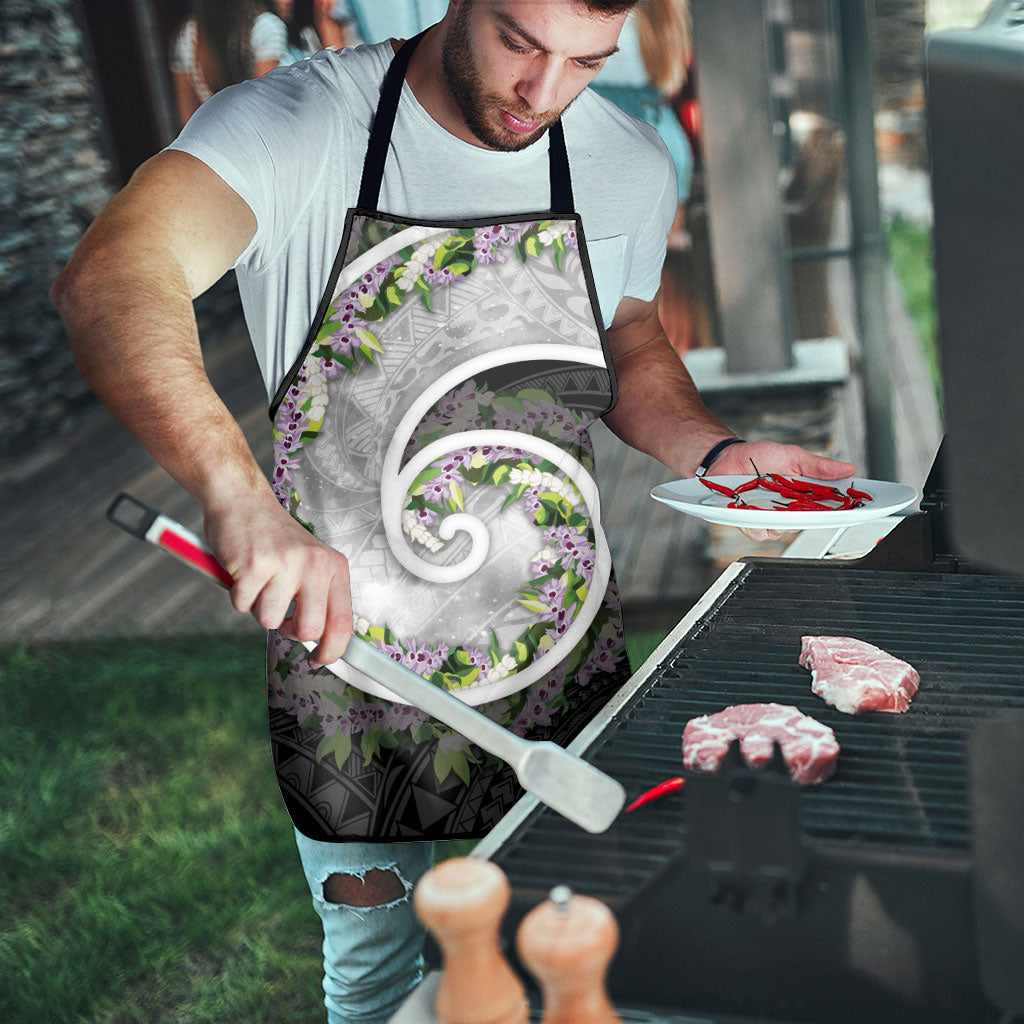 Piko Hawaii Apron Polynesian Pattern With Maile Pikake Honohono Lei